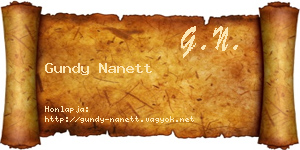 Gundy Nanett névjegykártya
